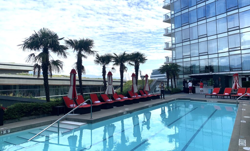 Rooftop pool at Fairmont Pacific Rim